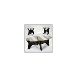   Furniture 817 3 Pack Glass Coffee Table and End Tables: Furniture