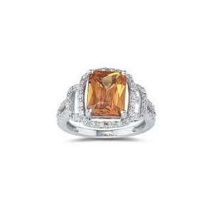  0.29 Cts Diamond & 2.25 Carats Padparadsha Sapphire Ring 