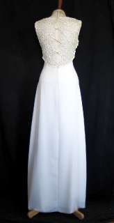 NWT Jessica McClintock Ivory Crepe Lace Wedding Gown 12  