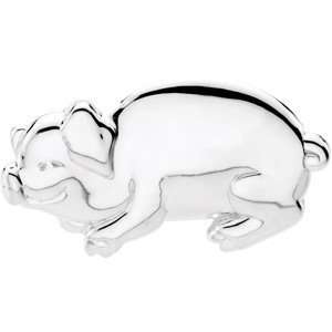    17.25X29.25 Mm Sterling Silver Bonnie The Pig Brooch Jewelry