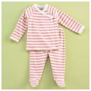  Baby Tops & Bottoms: Baby Pink & Blue Striped Organic 