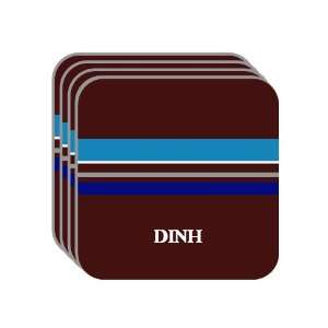 Personal Name Gift   DINH Set of 4 Mini Mousepad Coasters (blue 