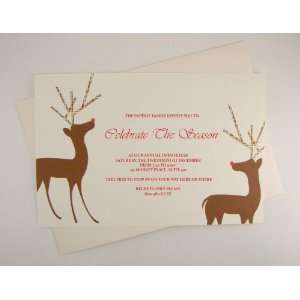 snow & graham reindeer games holiday imprintable invitations 