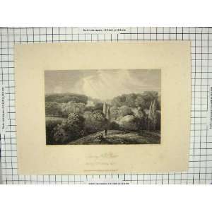  ANTIQUE PRINT 1813 SUNNING HILL PARK CRUTCHLEY COOKE