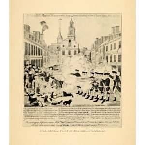  1918 Print Paul Revere Print of the Boston Massacre 