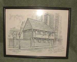 Harold Bailey Drawing Print Paul Revere House  