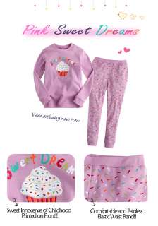   Baby&Toddler Kids Girl Sleepwear Pajama Set Pink Sweet Dream  