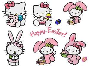 Hello Kitty Easter Embroidery Designs (2 sizes)  