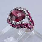 Ladies 14K White Gold Ring with Rubies and Diamonds Set