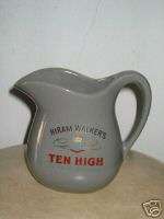 Old Hiram Walkers Ten High Bourbon Pitcher Jug  