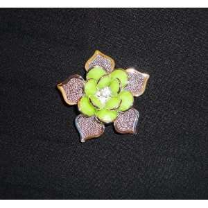  Green flower hijab pin 