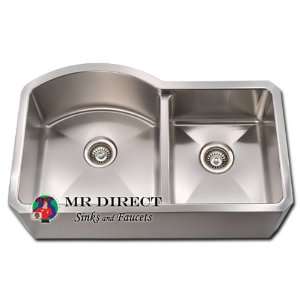    Offset Double Bowl Apron Stainless Steel Sink: Everything Else