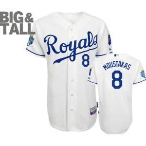 Mike Moustakas Jersey: Big & Tall Majestic Home White Authentic Cool 