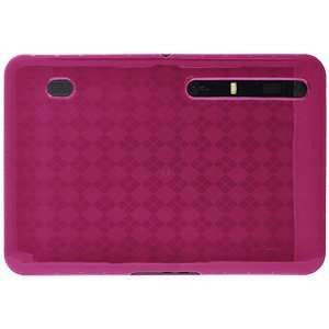   Gloss Tpu Soft Gel Skin Case Hot Pink For Motorola Xoom Scratch Free