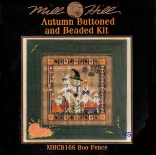 Mill Hill Buttons Beads Cross Stitch Kit 5 x 5 ~ BOO FENCE Sale #166 