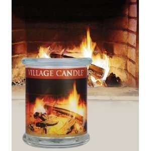   : 13oz. Fireside Radiance Wooden Wick Village Candle: Home & Kitchen