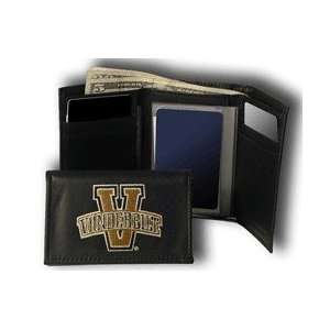  Vanderbilt Commodores Embroidered Leather Tri Fold Wallet 