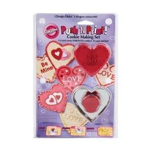 Wilton Pushn Print Cookie Cutter Kit Valentine 3/Pkg W4000; 3 Items 