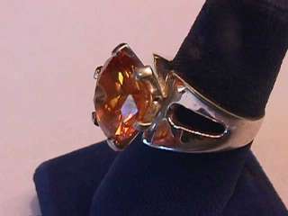 STERLING RING BIG TOPAZ or CUBIC weight 12.0gram size 8  