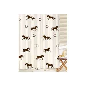  Brown Horse on Ivory Shower Curtain [Misc.] Sports 