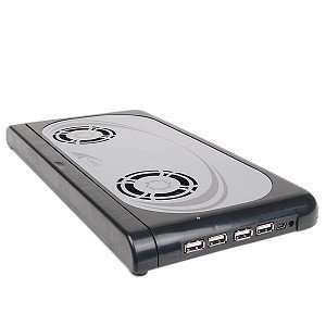  Notebook Cooler Pad w/3 60mm Fans & 4 Port USB 2.0 Hub 