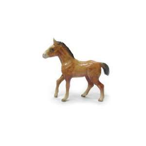  HORSE PALOMINO FOAL Stands New Miniature PORCELAIN 