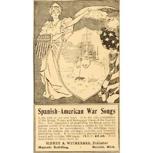   War Songs Poems Book Witherbee   Original Print Ad: Home & Kitchen