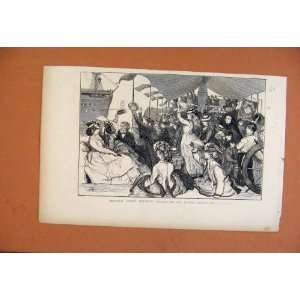 C1872 Millwall School Childresn Holiday Antique Print  