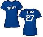 Los Angeles Dodgers Matt Kemp Womens Name and Number Jersey T Shirt 