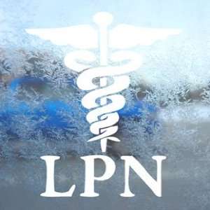  LPN Licensed Practical Nurse White Decal Window White 