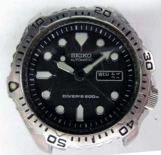 SEIKO 7S26 7020 Divers 200M Automatic Day/Date Steel Mens Wristwatch 