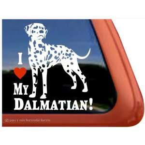  I Love My Dalmatian Dog Vinyl Window Decal Sticker 