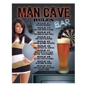  Man Cave Rules Top Ten Metal Tin Sign Nostalgic: Home 