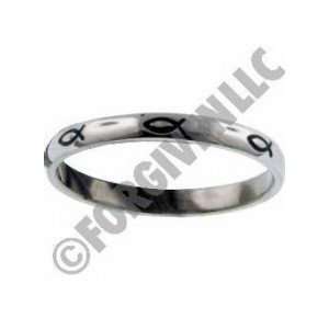  Ichthus Thin Band Stainless Steel Ring 