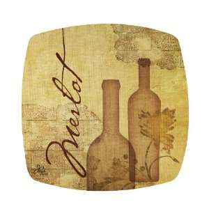  Aged Wine Merlot Porcelain Winers Wine Glass Topper, Set 