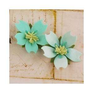  Teal Ice Merelle Fabric Flowers (Prima) Arts, Crafts 