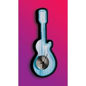 LumiSource Neon Guitar Clock, Blue 