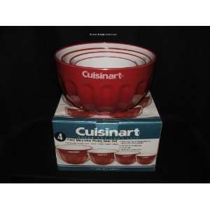    Cuisinart 4 Piece Melamine Mixing Bowl Set Red: Home & Kitchen