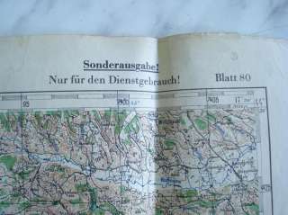 WWII ORIGINAL GERMAN LEATHER MAP CASE w/LUFTWAFFE MAP  