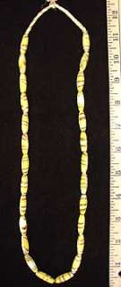 Yellow molded glass trade beads, Bohemian  
