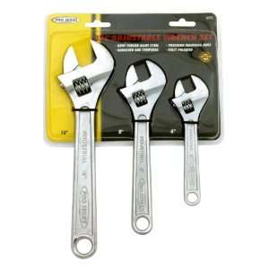 KR Tools 10193 Pro Series 3 Piece Adjustable Wrench Set 