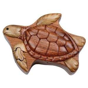   Wooden Puzzle Box  Intarsia Wood Art   Sea Turtle: Home & Kitchen