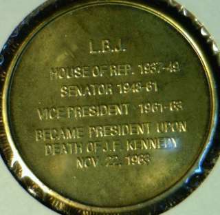 Lyndon B. Johnson MINT Commemorative Bronze Medal   Token   Coin 