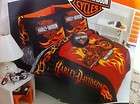 Harley Davidson Orange Wings Blanket Mink Plush Throw Queen 78 x 96