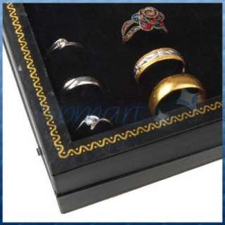 BLK Luxury Velvet 36 Slot Ring/Earring Jewelry Holder Display Tray 
