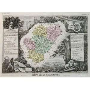  Map Of Dept. De La Charente (wine region) Mapmaker 