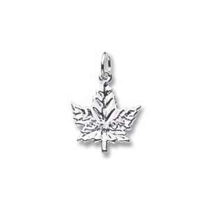  Vermont Maple Leaf Charm in Sterling Silver: Jewelry