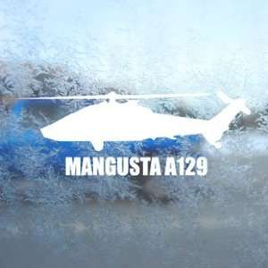  MANGUSTA A129 White Decal Military Soldier Window White 