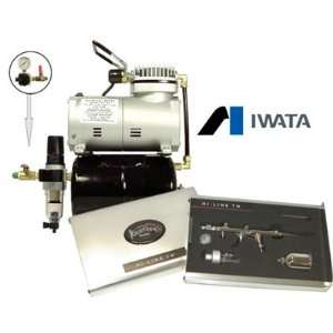  IWATA Kustom 9200 Airbrush Kit w/Mini Tank Compressor 
