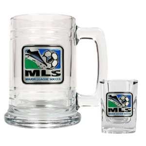  Major League Soccer Logo MLS Glass Tankard and Square Shot 